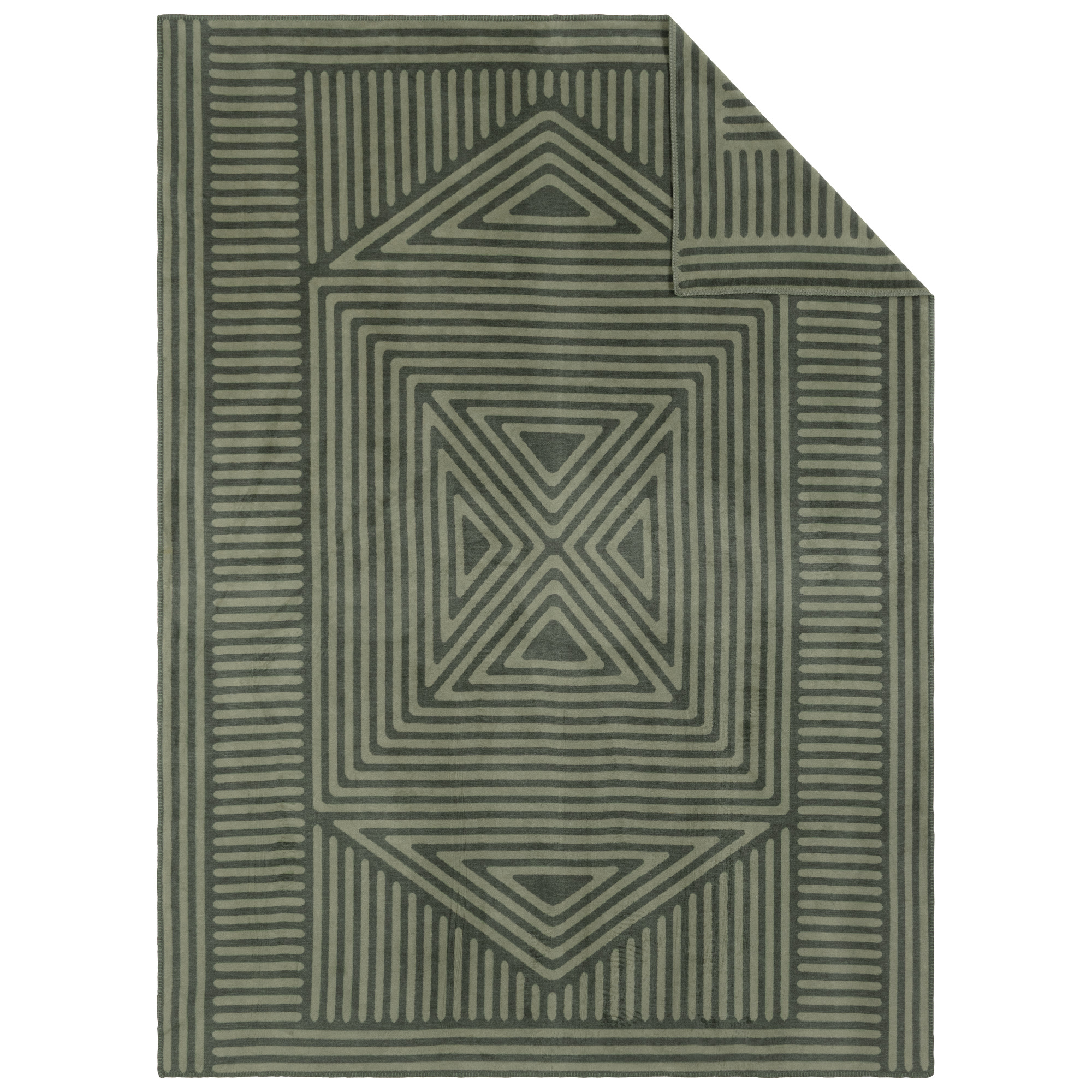 teppich, bereichsteppich, geometrisch, muster, grün-grau