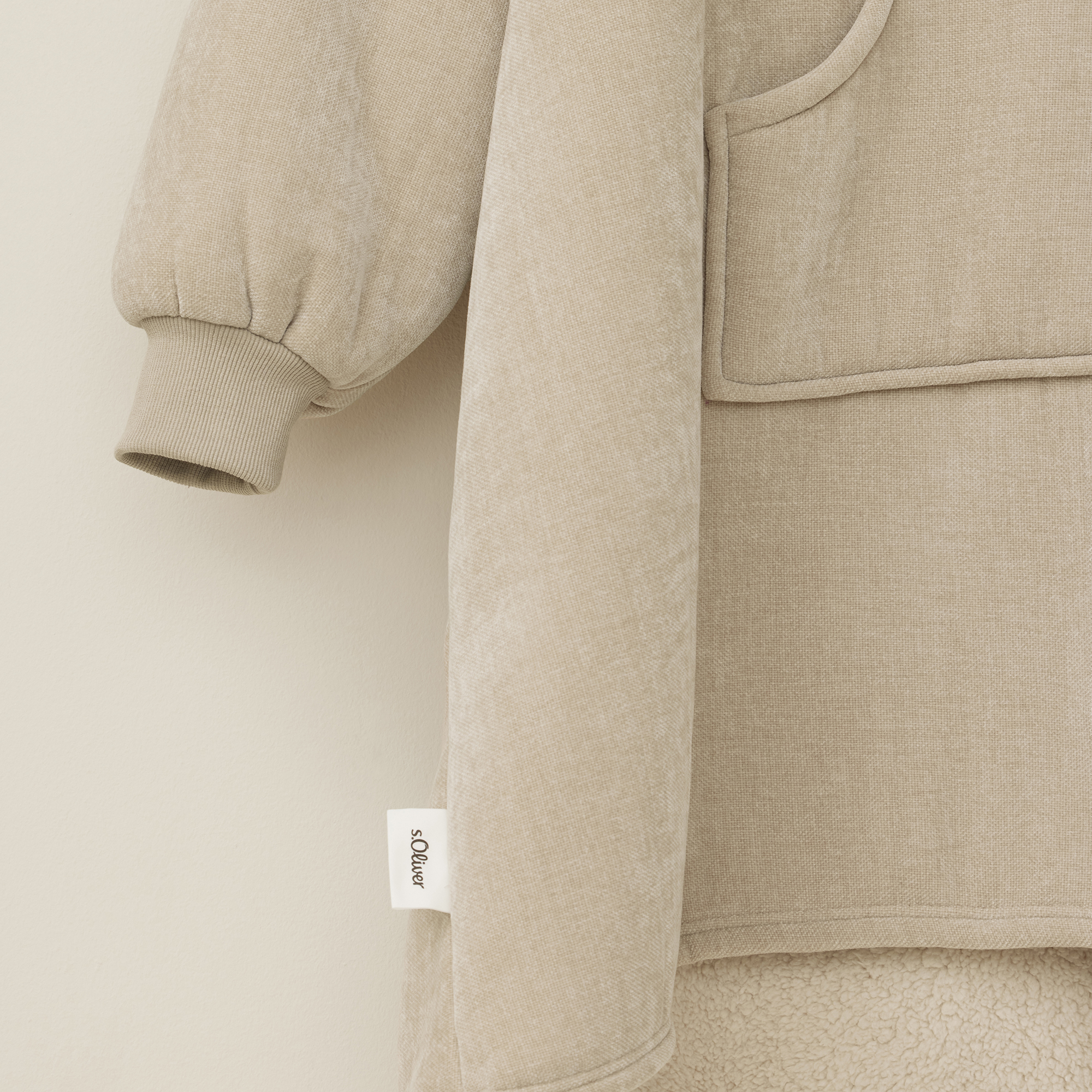 Leinen, Langarm, Mantel, Fleece, Pullover