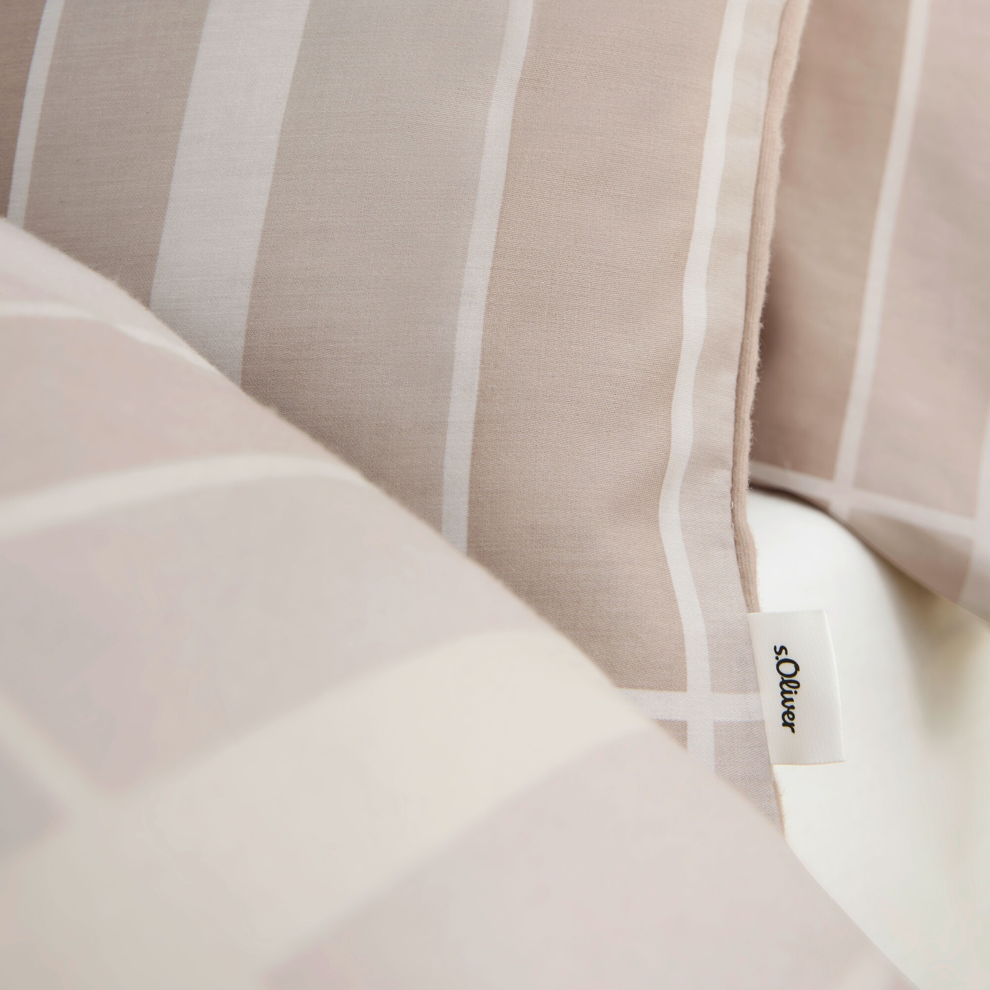 pillow, cushion, beige, striped, soft fabric