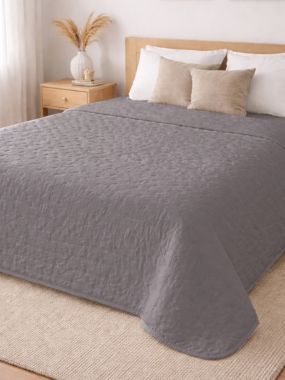 bedspread, quilted, gray, textured, king-size