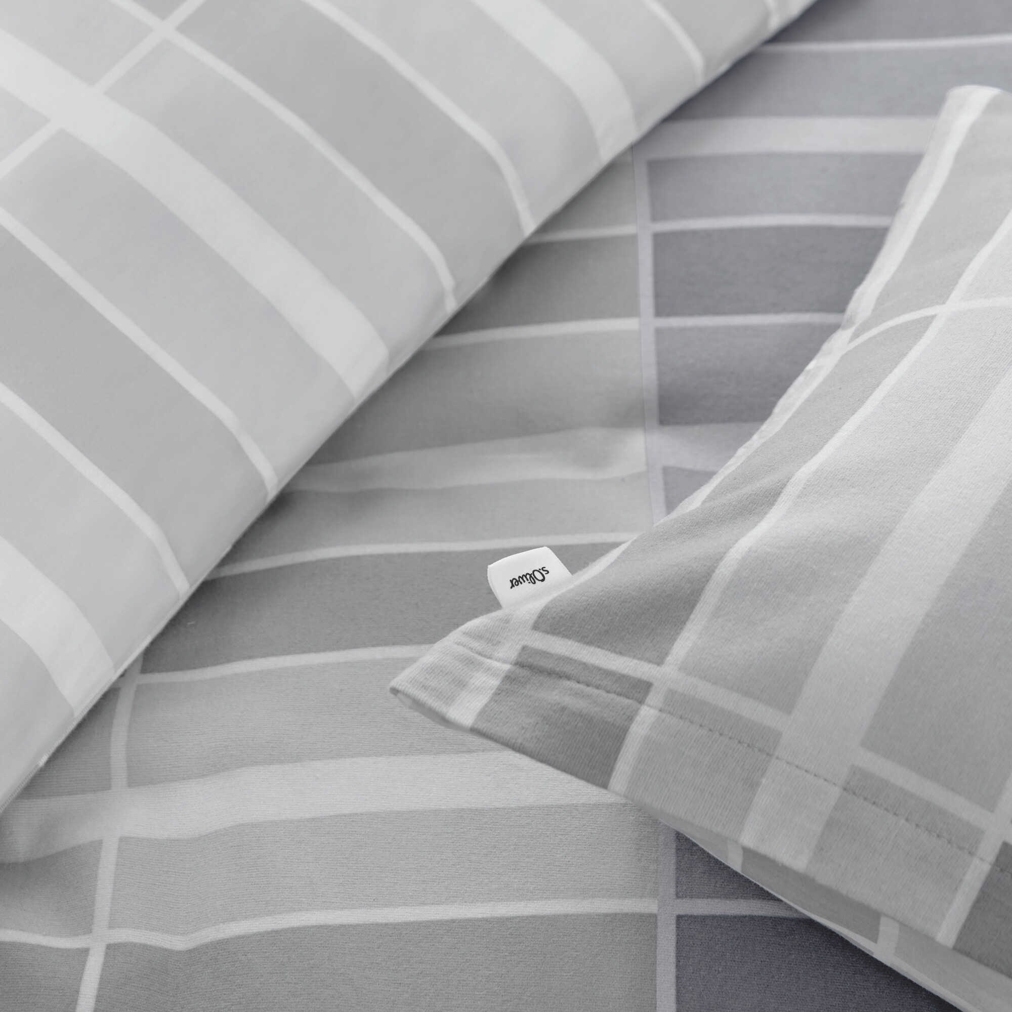 bedding, bed linen, pillowcase, gray, striped pattern