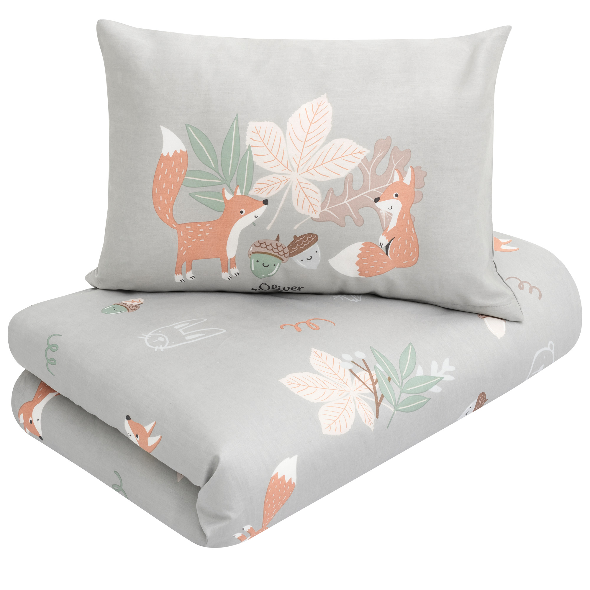 children, pillow, illustration, fox, leaf