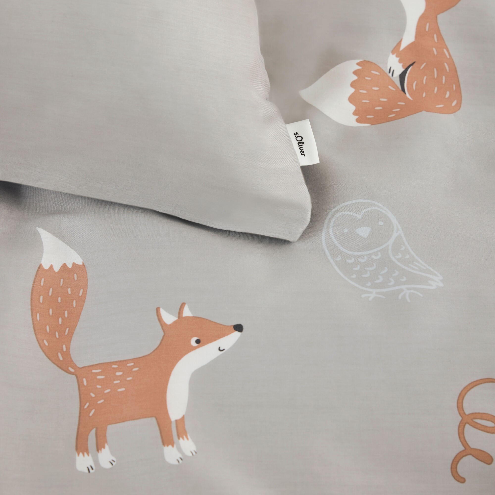 bedlinen, duvet cover, fabric, fox pattern, print