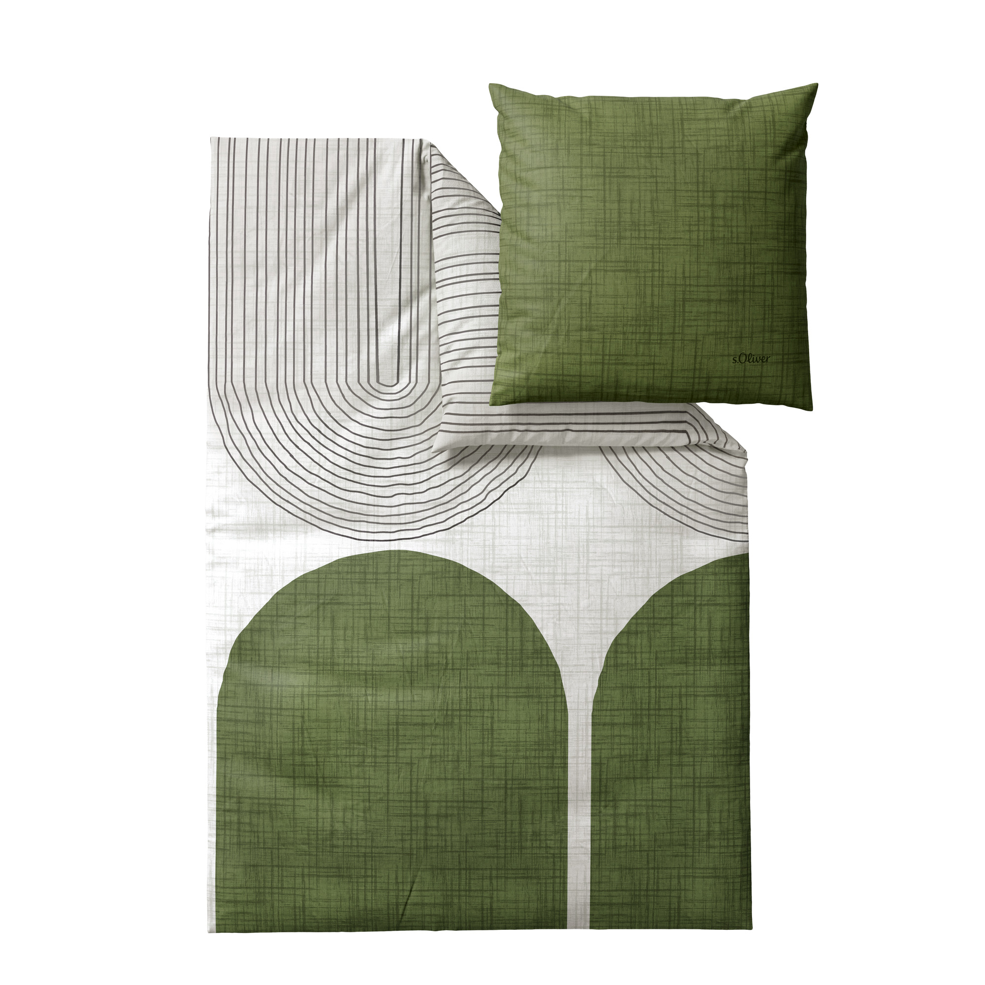 duvet, Bettwäsche, grün, geometrisches Muster, Leinenstruktur