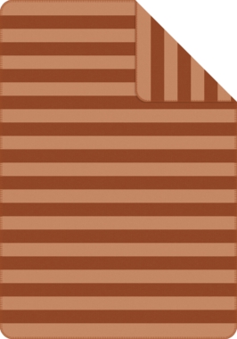 Wohndecke Living at Home "Stripes Terracotta" Dekoration für Zuhause, Holz, Teppich