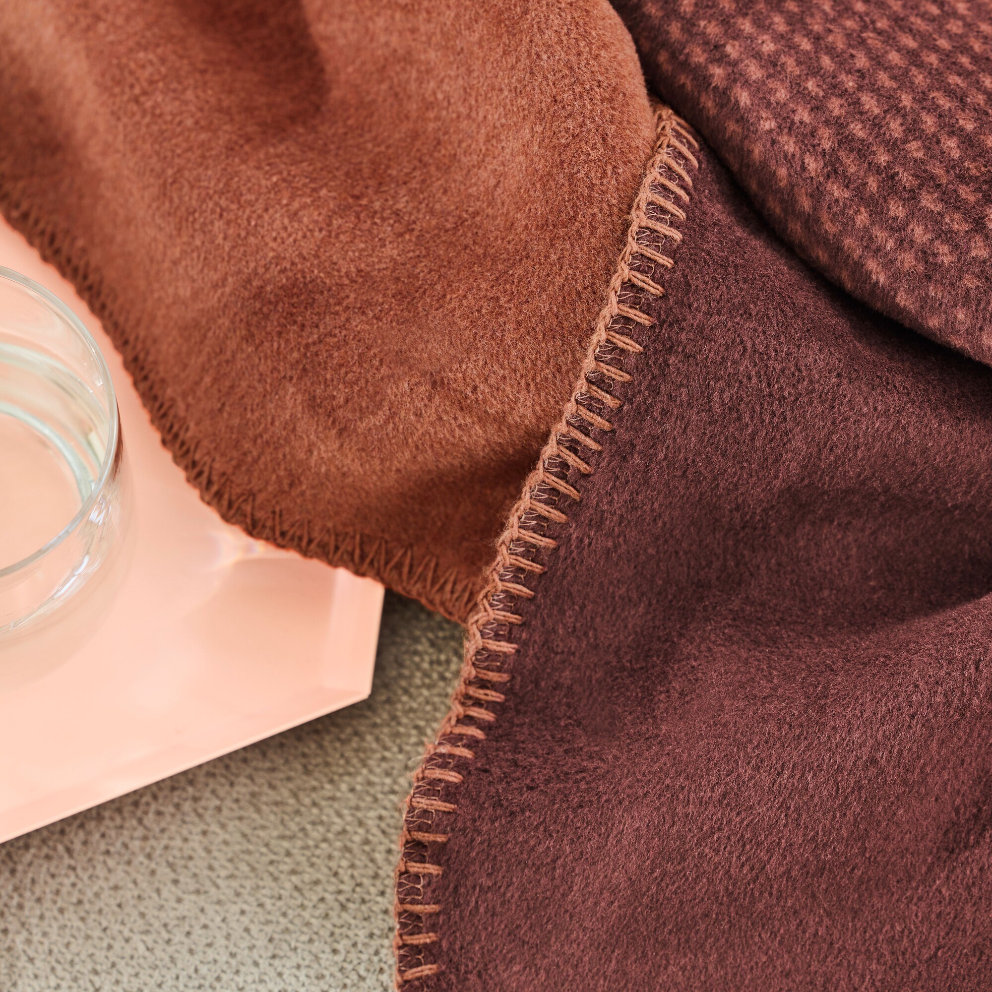 Fleece, Decke, Braun, Naht, Schal