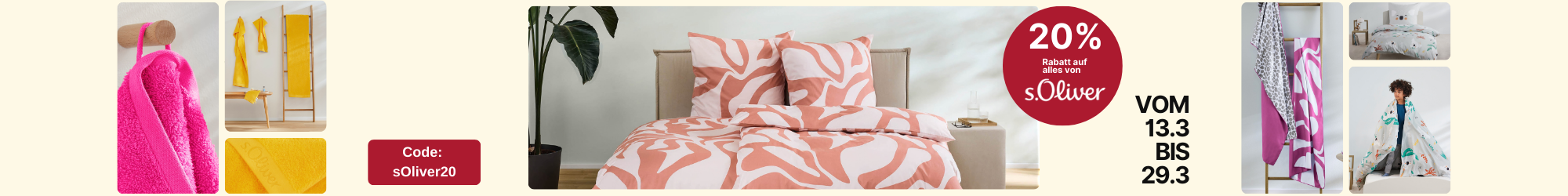 Bettwäsche, Bettbezug, Muster, Pink, Pfirsich