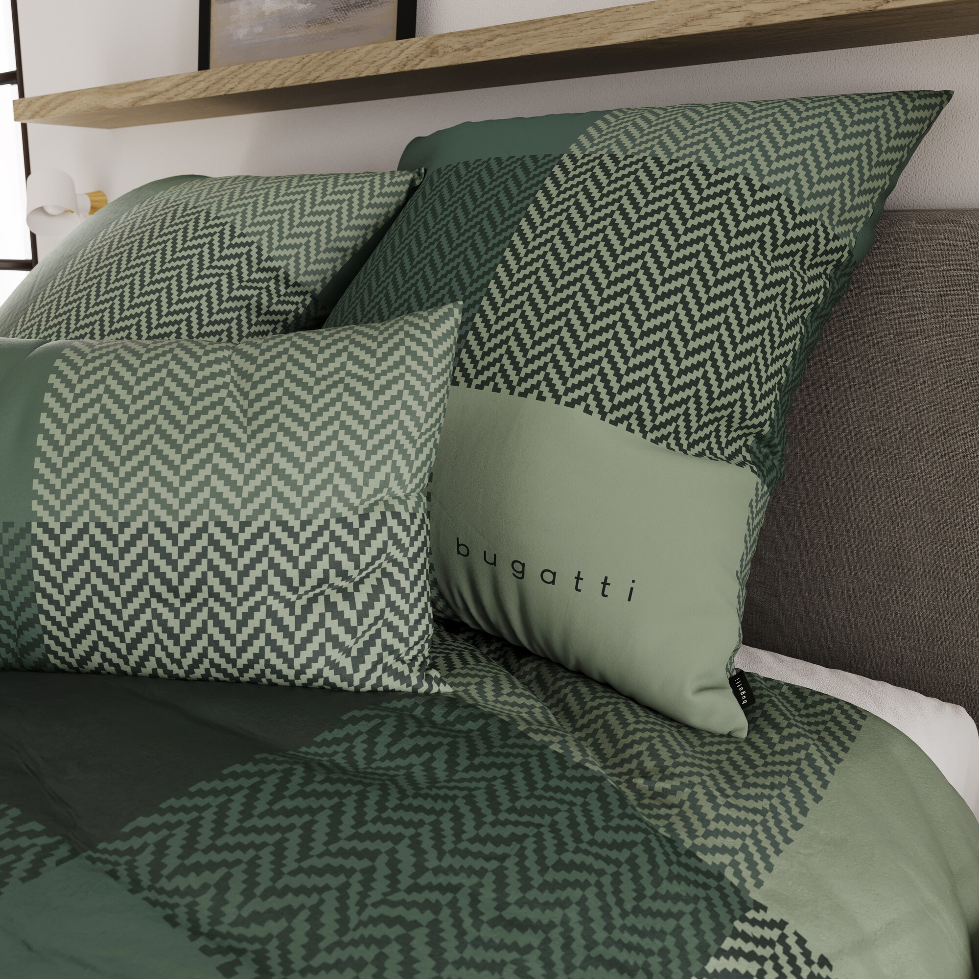 Kissen, Kissen-Set, grünes Muster, Zickzack, texturierte Bettwäsche, Kissen, Bettwäsche, Grün, Zickzack, Muster, duvet, Kissen, Muster, Grün, Geometrisch, Kissen, Bettwäsche, Zickzackmuster, Grün, Kissenbezug