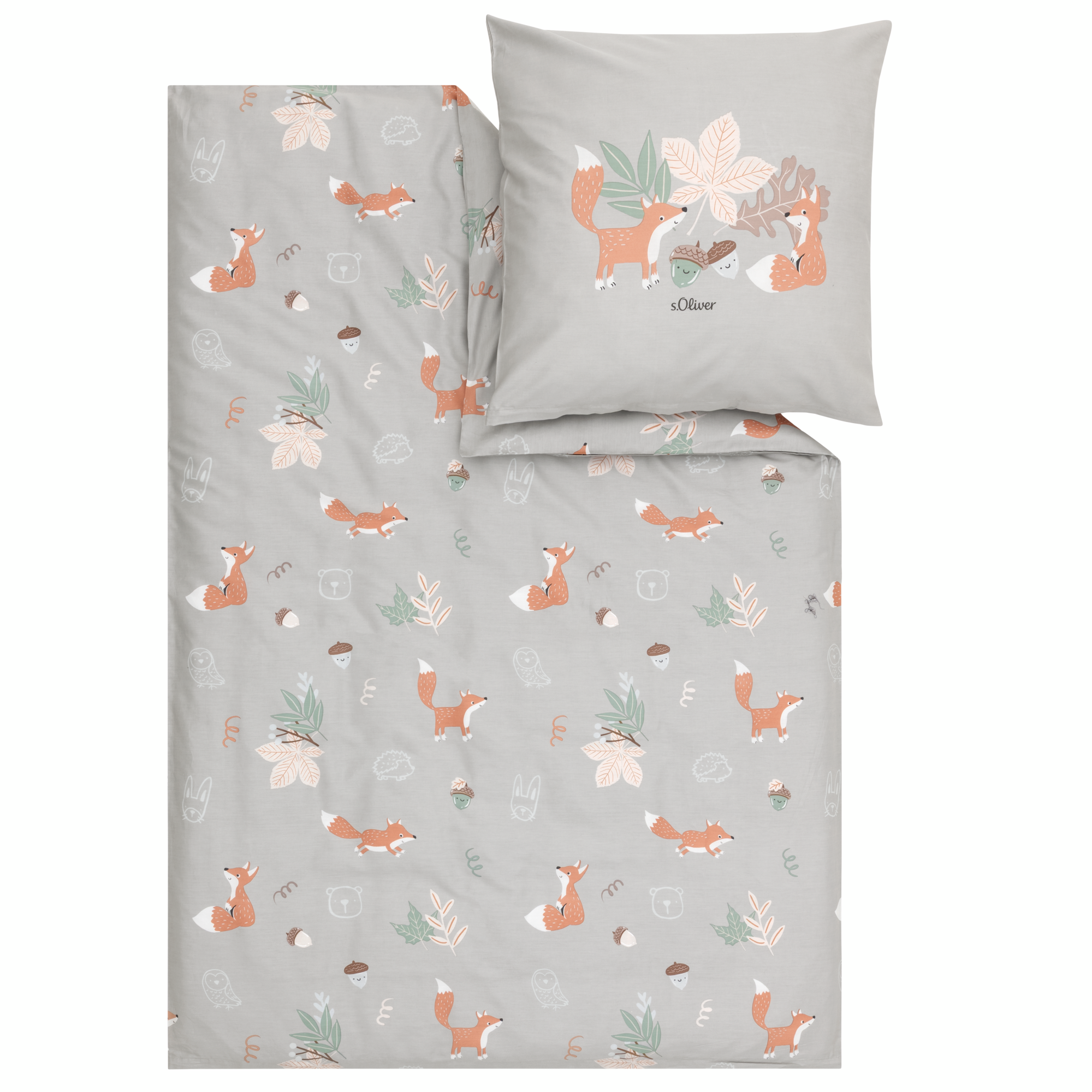 kids, duvet, pillowcase, fox, pattern