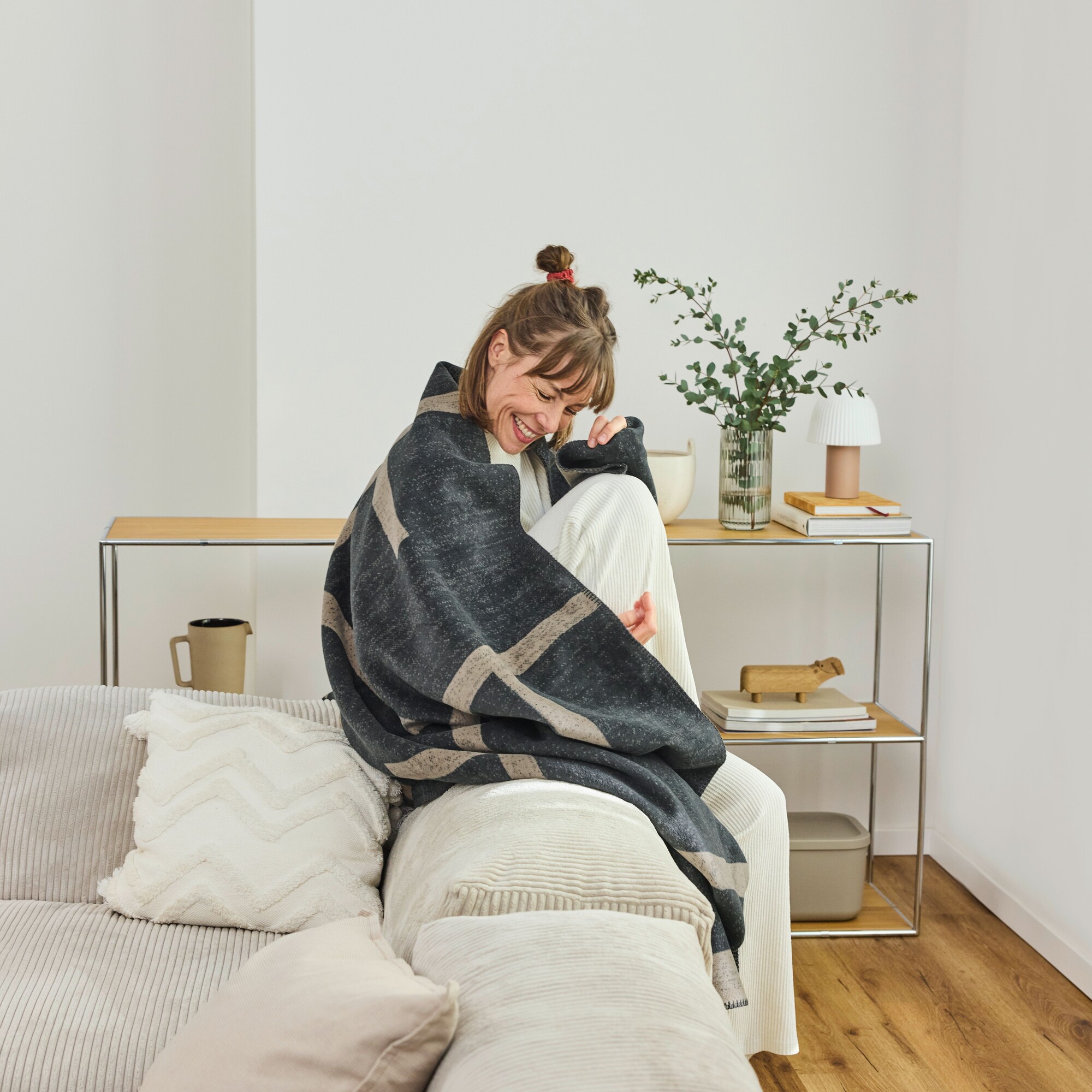 Decke, Schal, Wohnkultur, Wohnzimmer, kuschelig