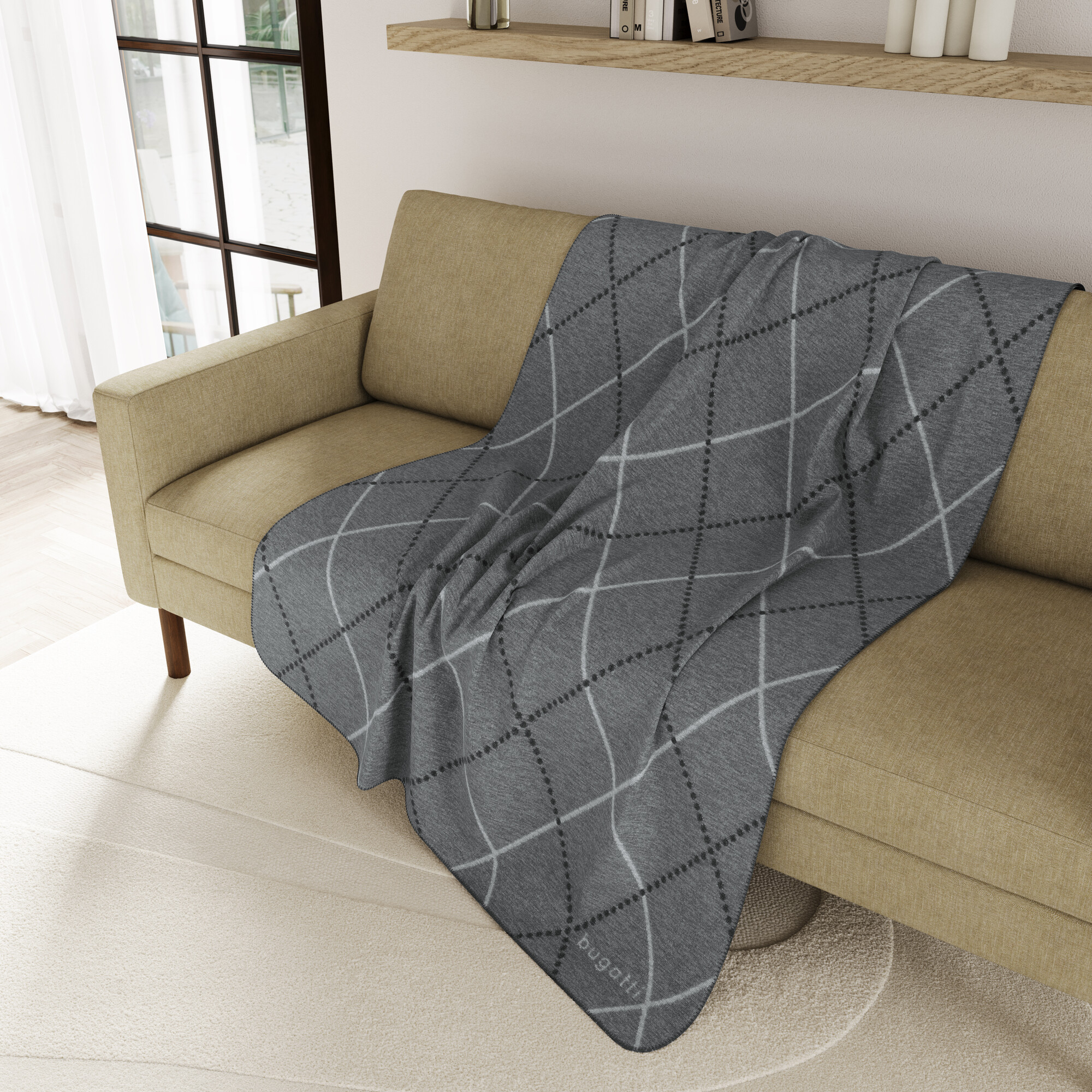 decke, Karomuster, grau, Wohndecke, Wohnaccessoire