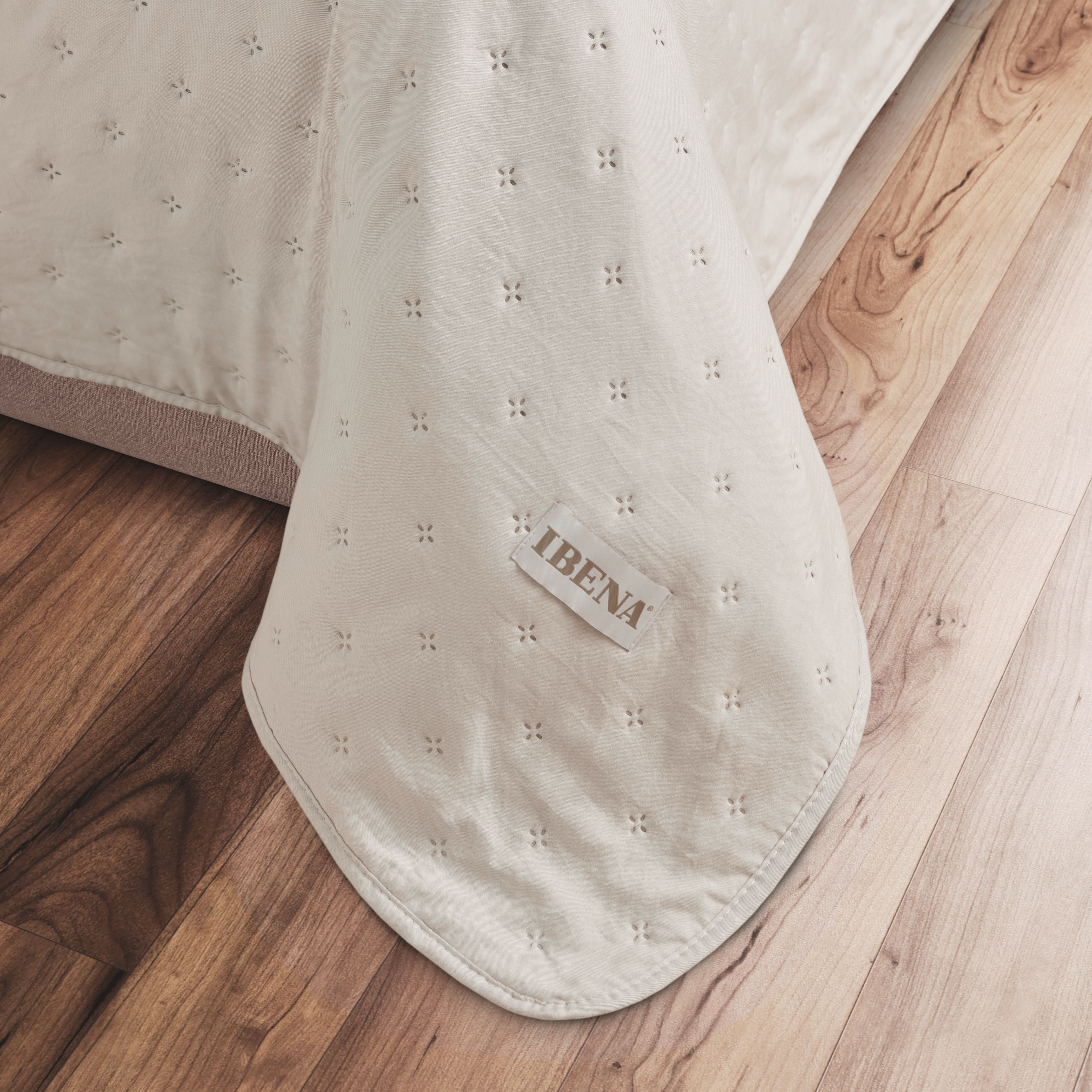 bettlaken, Leinen, Auge-Ausschnittmuster, neutrales Beige, Baumwollstoff