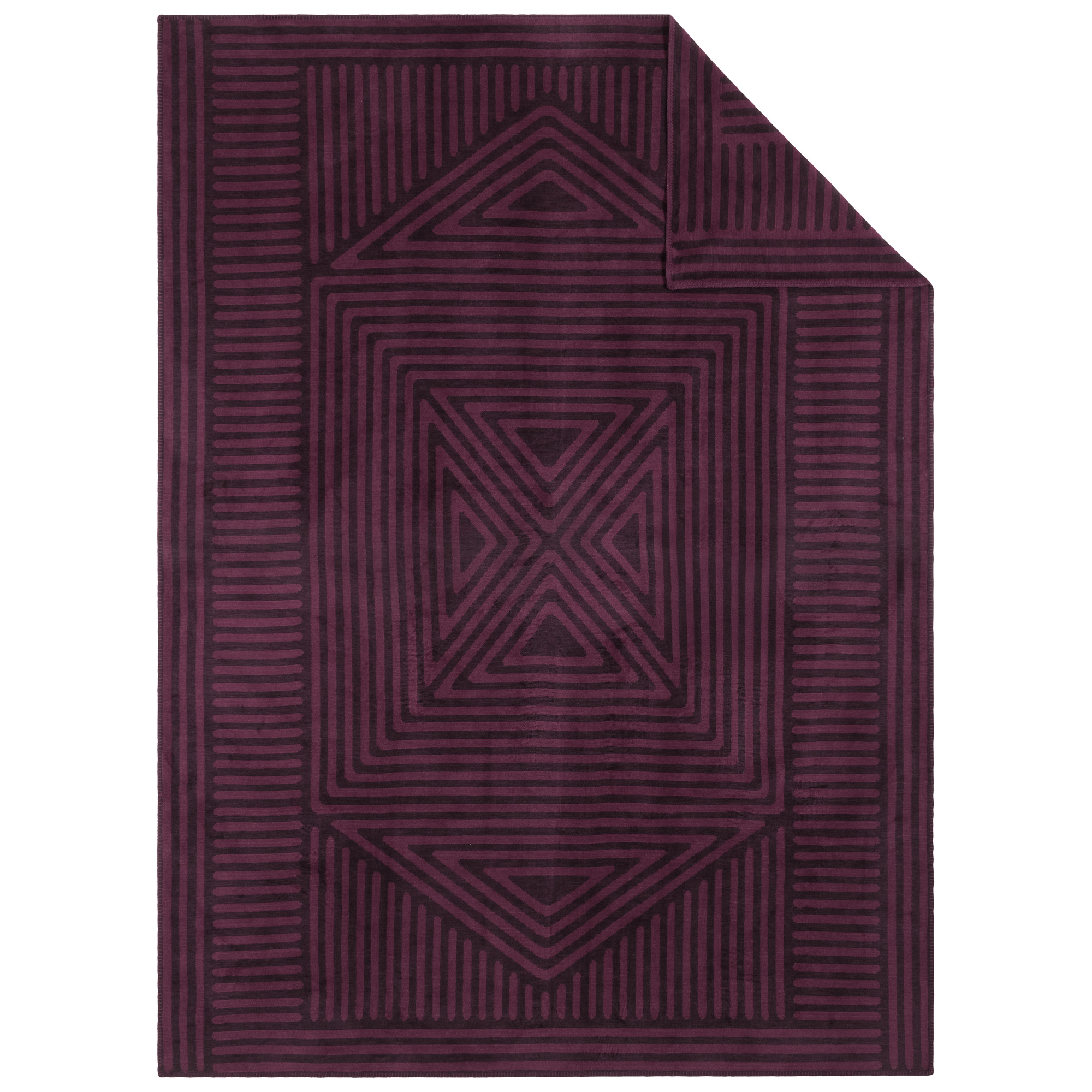 teppich, florhöhe?, geometrisch, muster, lila