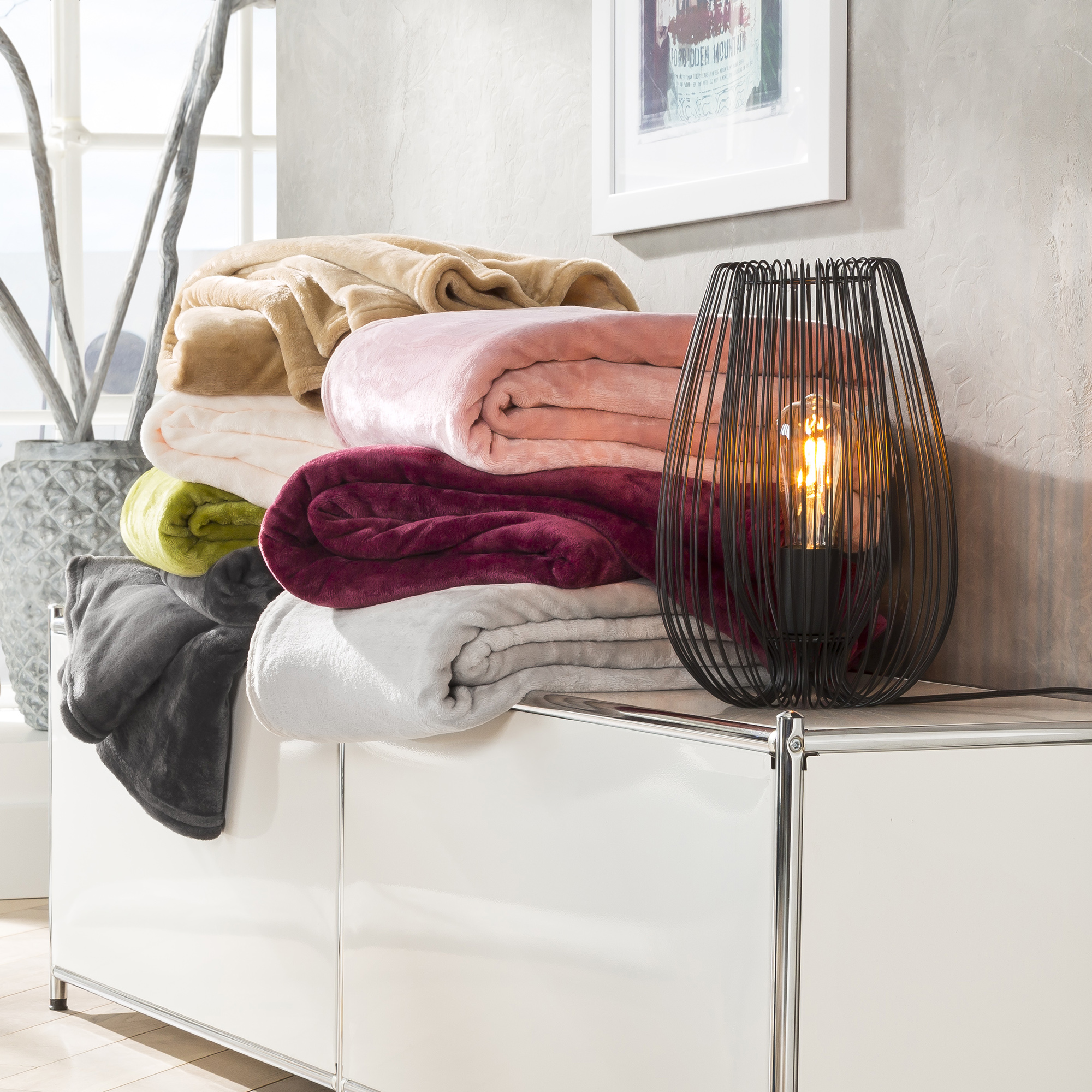 Blanket, Lamp, Indoors, Interior Design