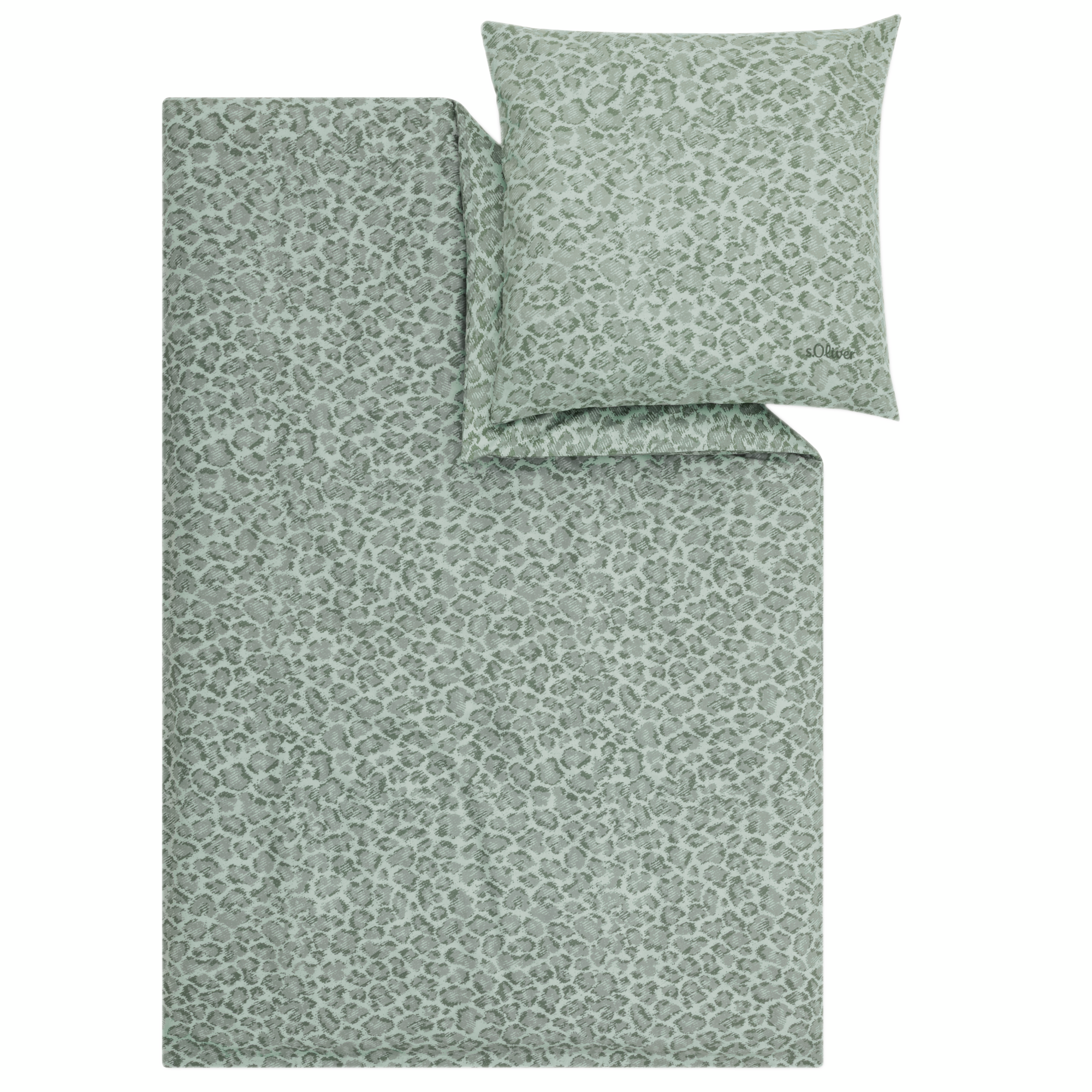 bedding, duvet cover, pillowcase, leopard print, green, bedding, duvet, pillow, leopard pattern, green-gray