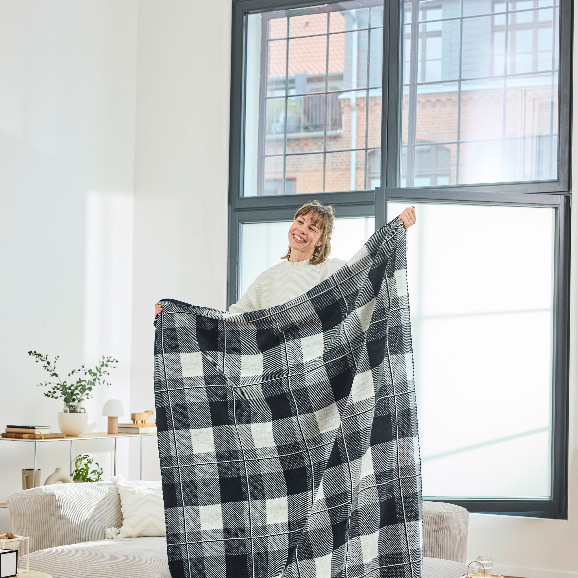 Decke, Schachbrettmuster, Plaid, Überwurf, Wohnaccessoire