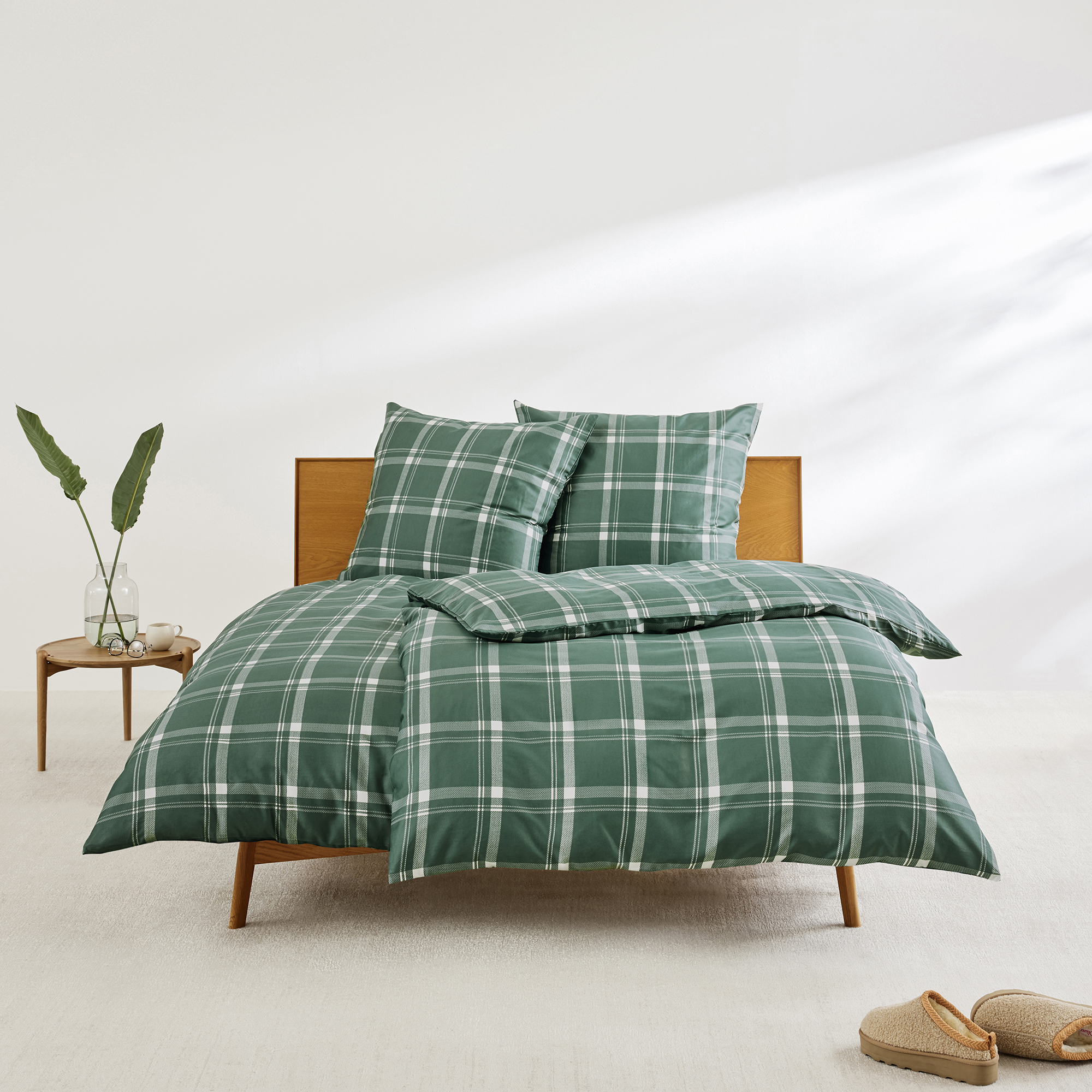 Moebel, Bett, Pflanze, Bettlaken